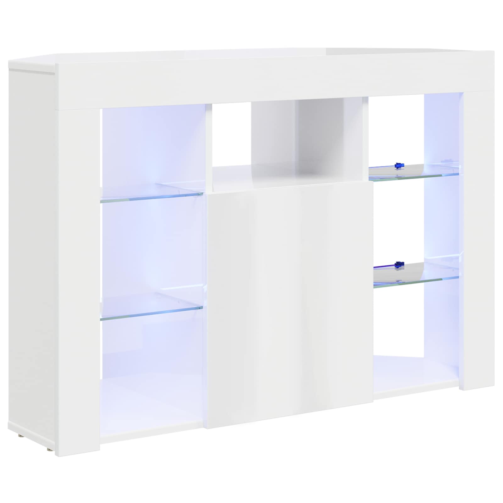 Corner LED TV Cabinet 100x40x68cm High gloss White