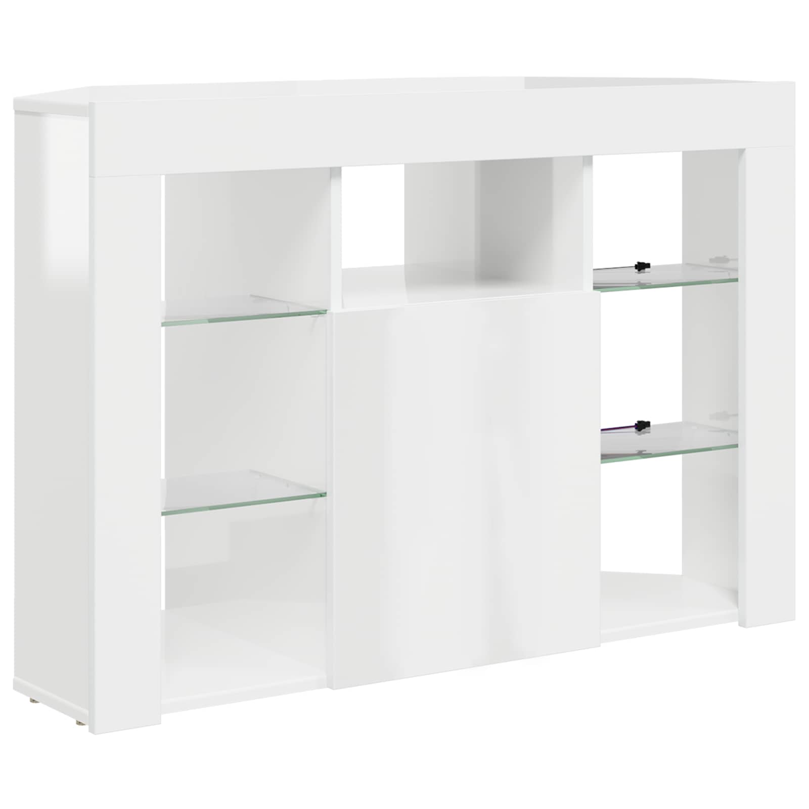 Corner LED TV Cabinet 100x40x68cm High gloss White