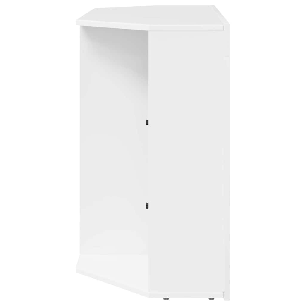 Corner LED TV Cabinet Wall-mounted High gloss White 100x40x68cm