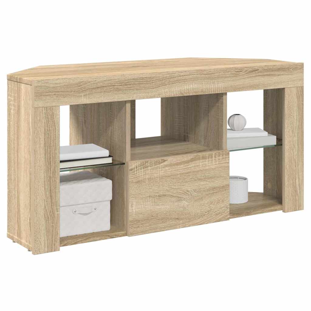 Corner LED TV Cabinet 100 x 40 x 50 cm Sonoma Oak