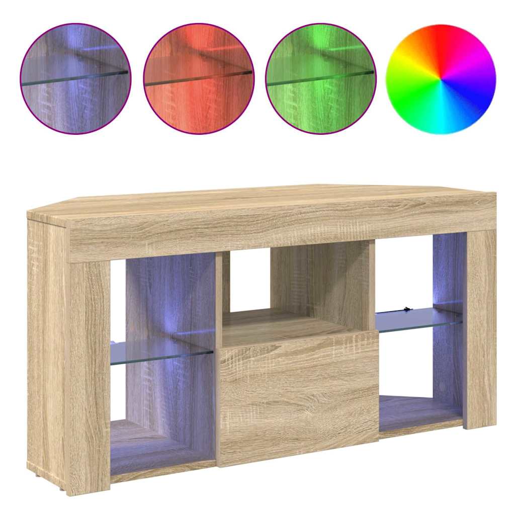 Corner LED TV Cabinet 100 x 40 x 50 cm Sonoma Oak