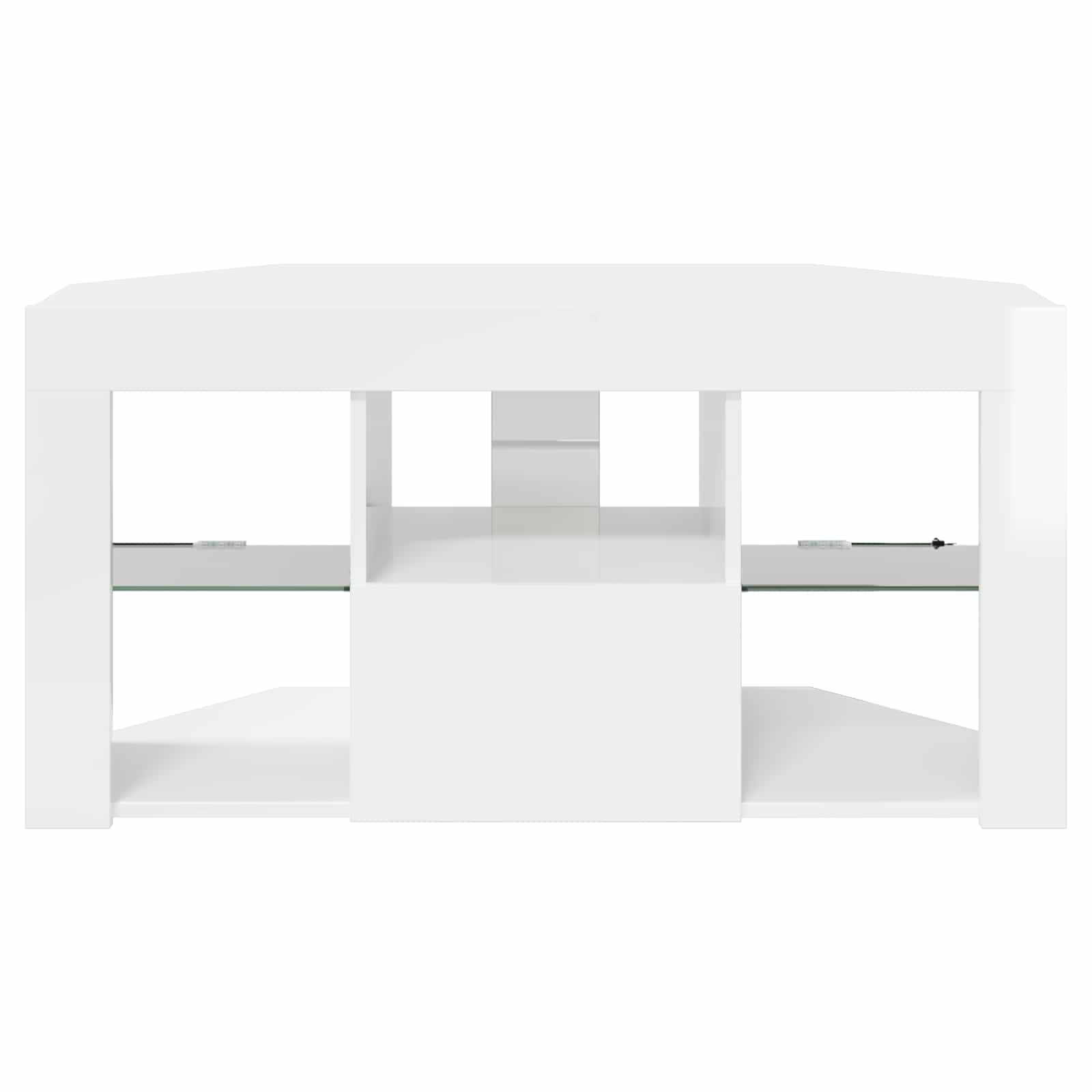 Corner LED TV Cabinet 100 x 40 x 50 cm High gloss White