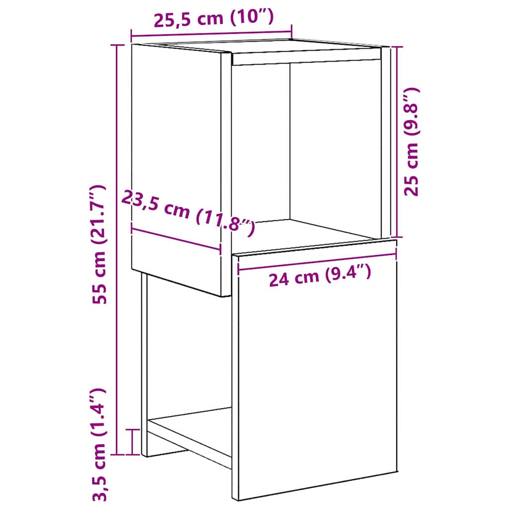 Corner Cabinet 25,5x25x55cm Engineered Wood Artisan Oak