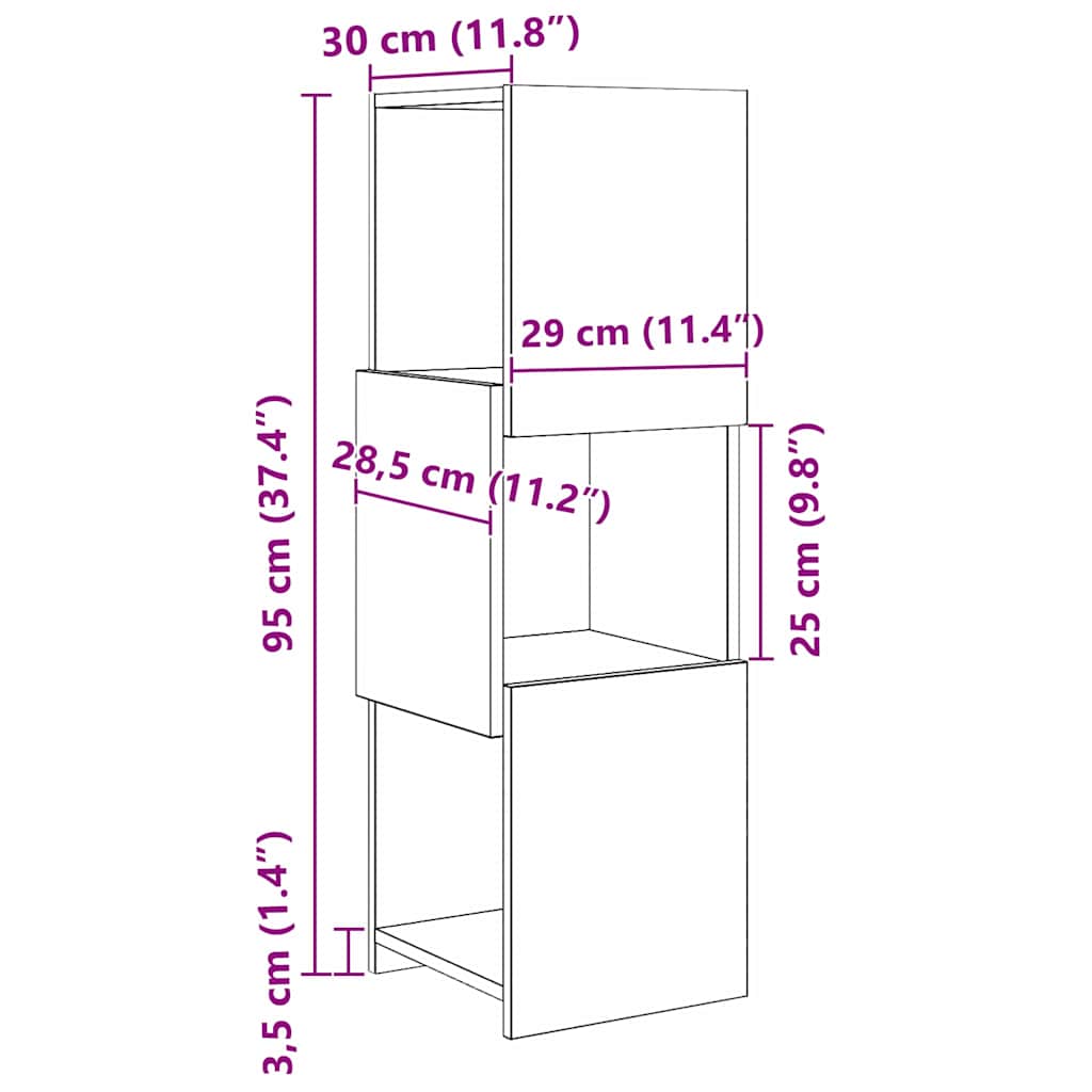 Corner Cabinet 30,5x30x95cm Engineered Wood Sonoma Oak
