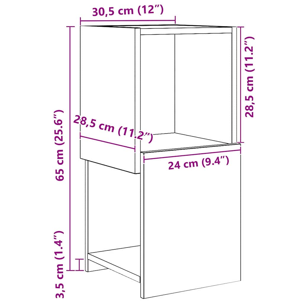 Corner Cabinet 30,5x30x65cm Engineered Wood Artisan Oak