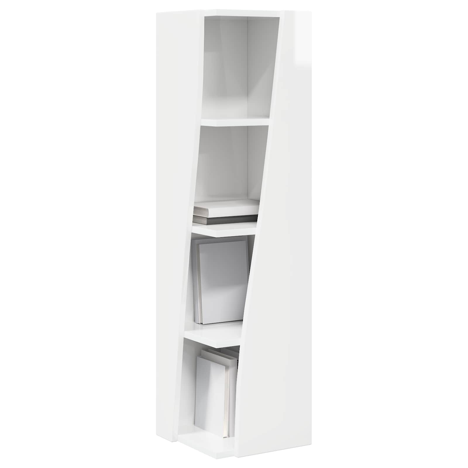 Corner Cabinet 27,5x27x102cm Engineered Wood High Gloss White