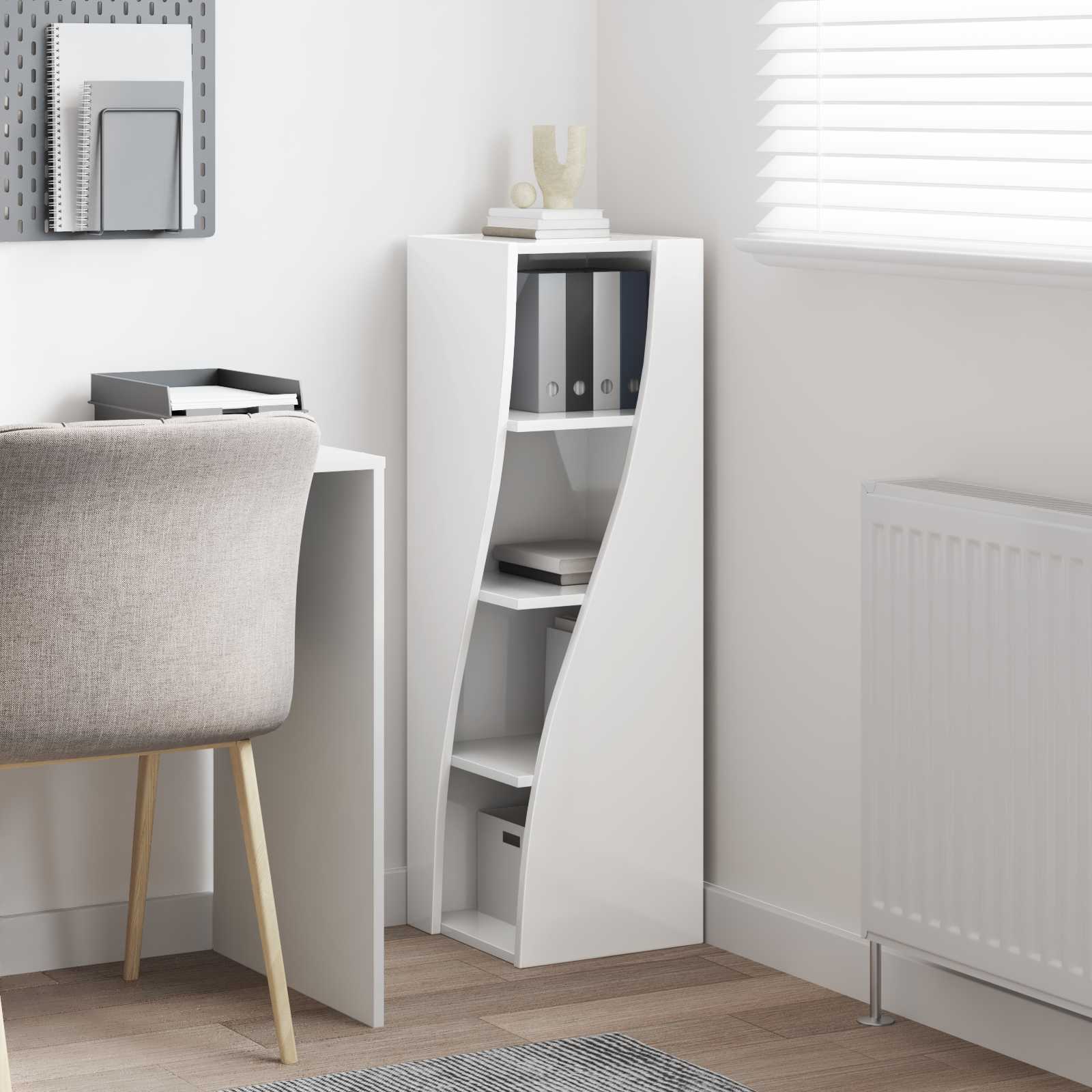 Corner Cabinet 32x32x102cm Engineered Wood High Gloss White