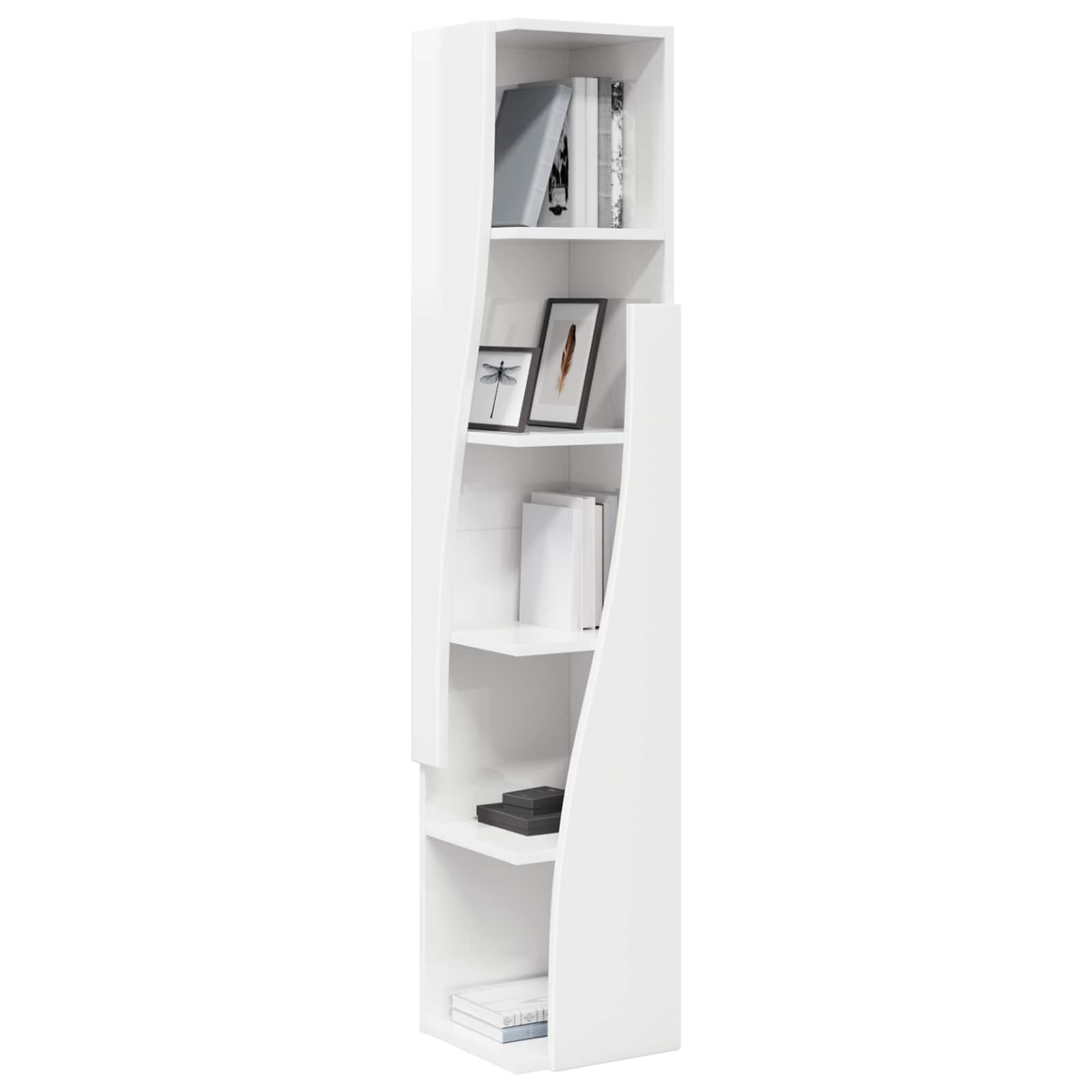Corner Cabinet 27,5x27x140cm Engineered Wood High Gloss White