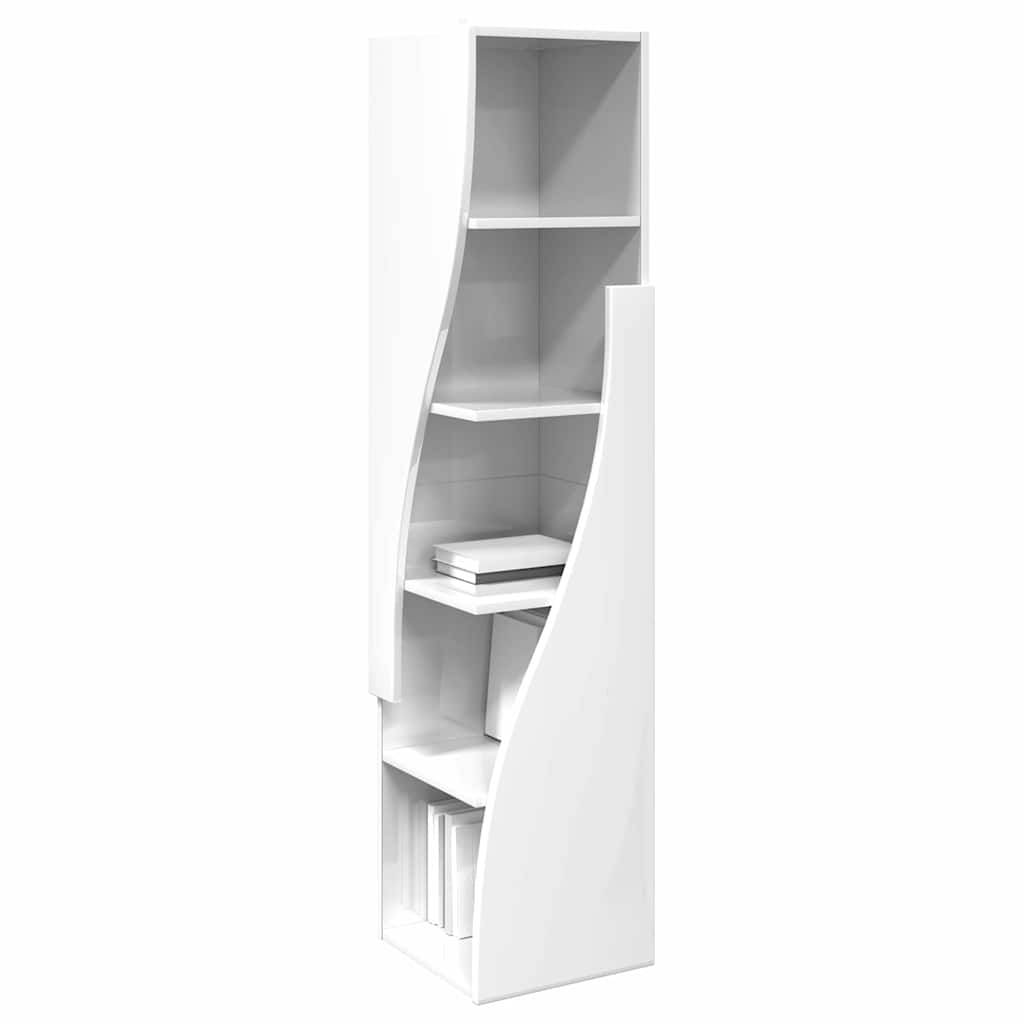 Corner Cabinet High Gloss White 32x32x140cm Engineered Wood