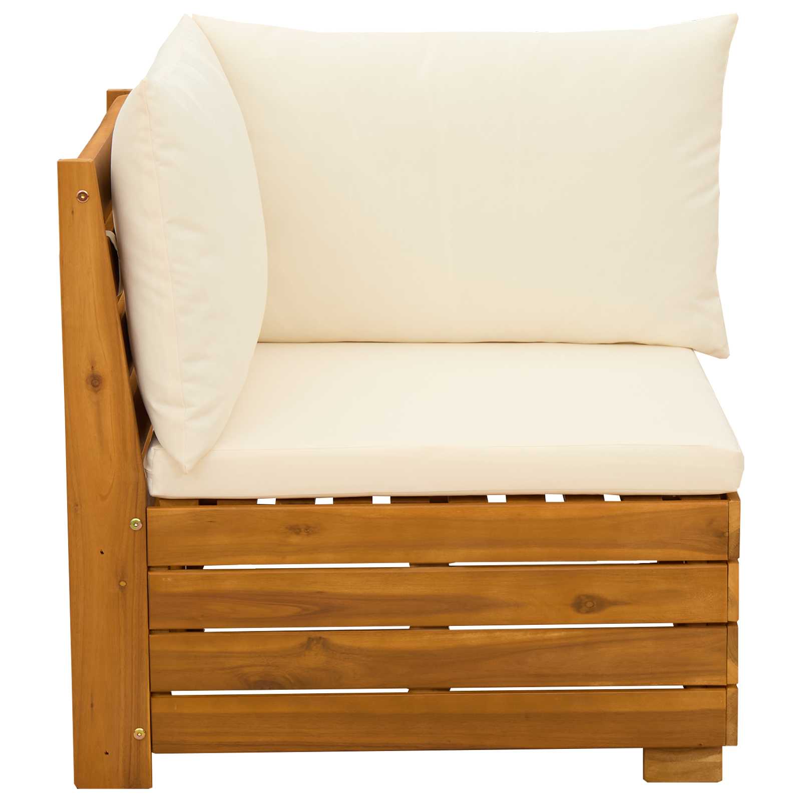 Garden Sofa Corner Solid Acacia Wood Brown