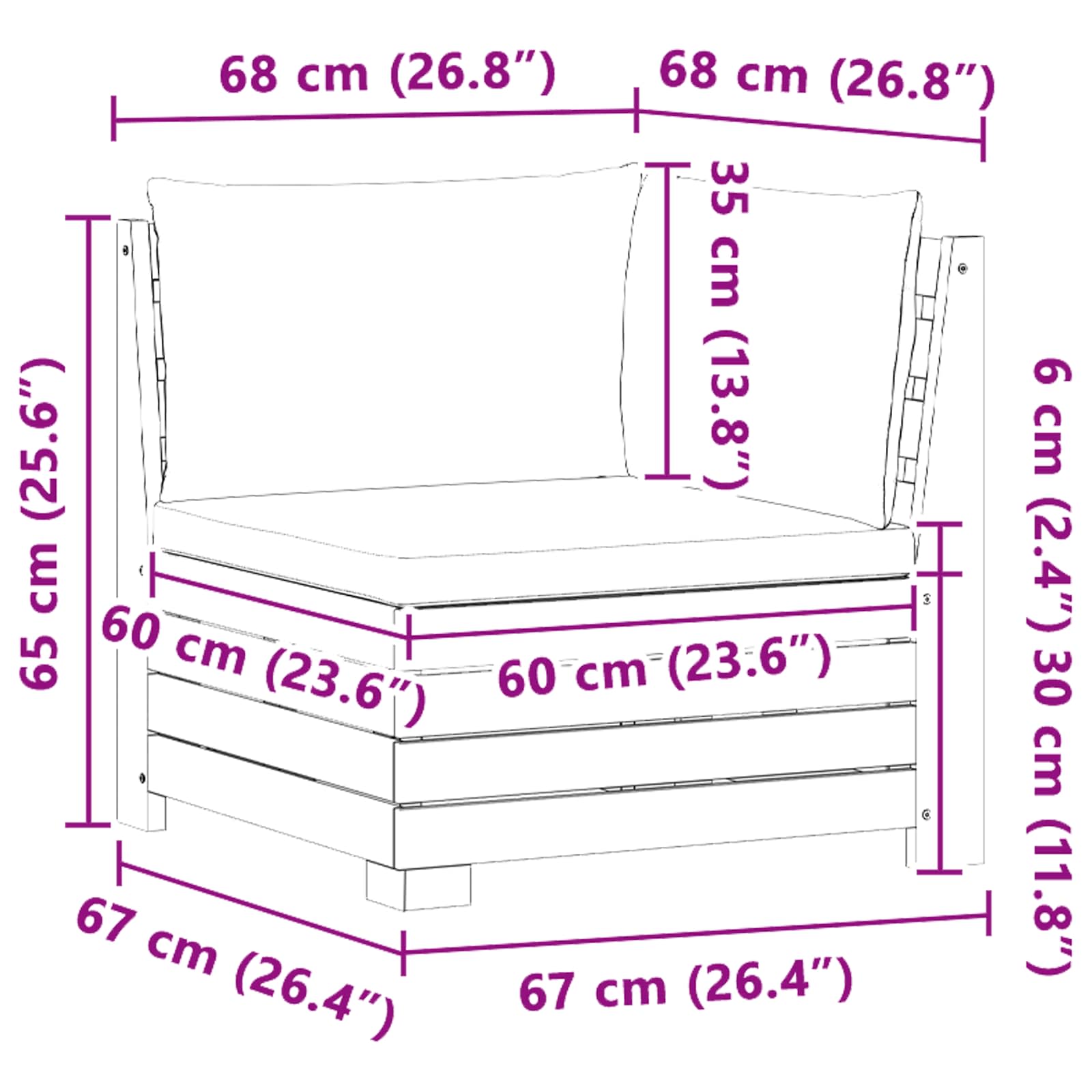Garden Sofa Corner Solid Acacia Wood Brown