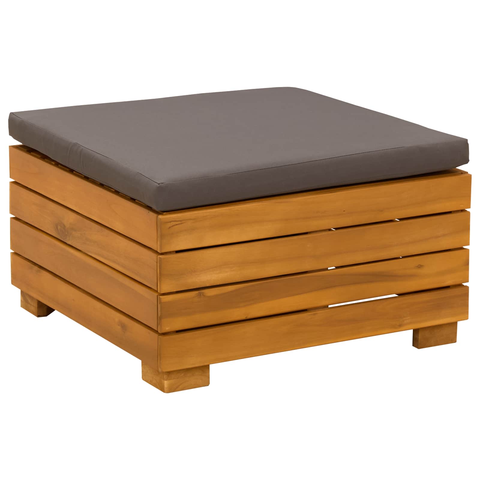 Garden Lounge Set with Cushion 2 Piece Brown Solid Acacia Wood