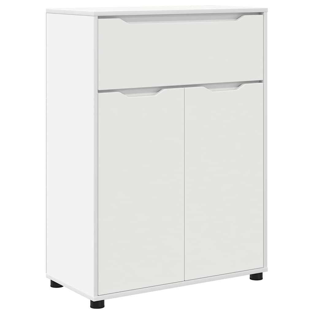 Bathroom Furniture Set with Drawer 3 pcs White Engineered Wood