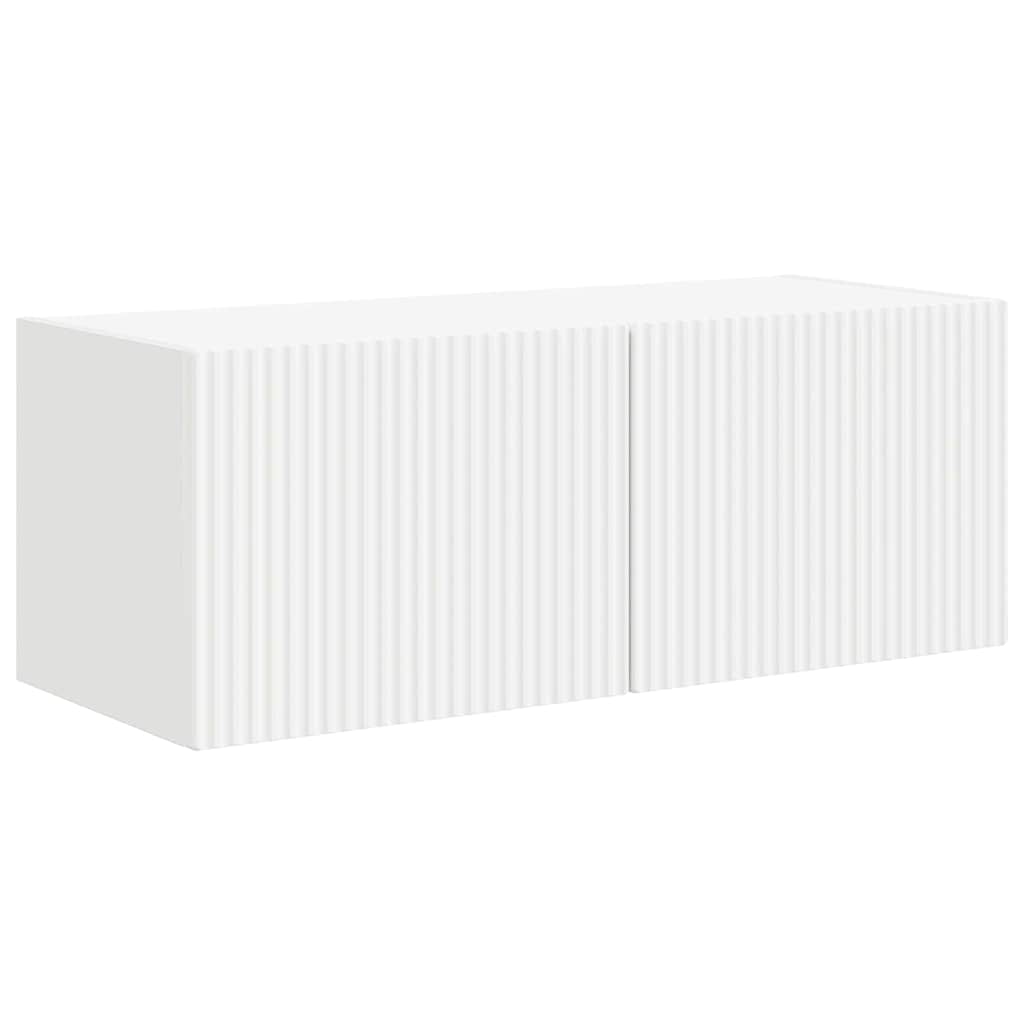 TV Wall Cabinet 2 pcs White Engineered Wood