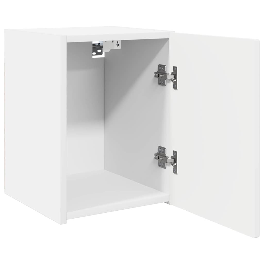 TV Wall Cabinet 2 pcs White Engineered Wood