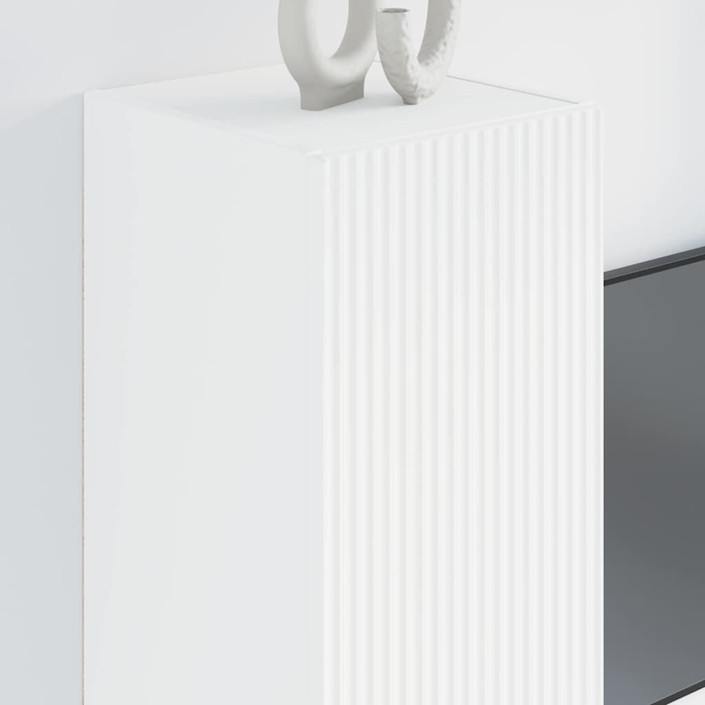 TV Wall Cabinet 2 pcs White 30 x 31 x 80 cm Engineered Wood