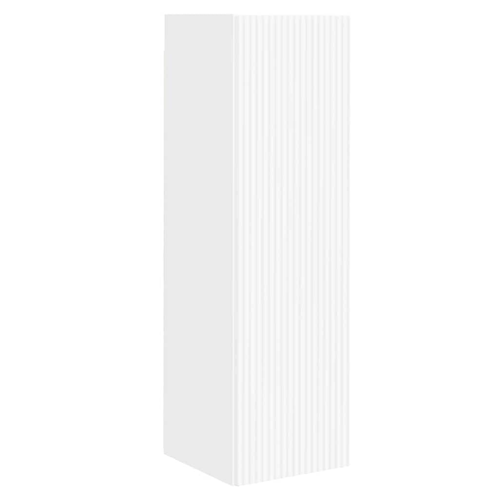 TV Wall Cabinet 2 pcs White Engineered Wood
