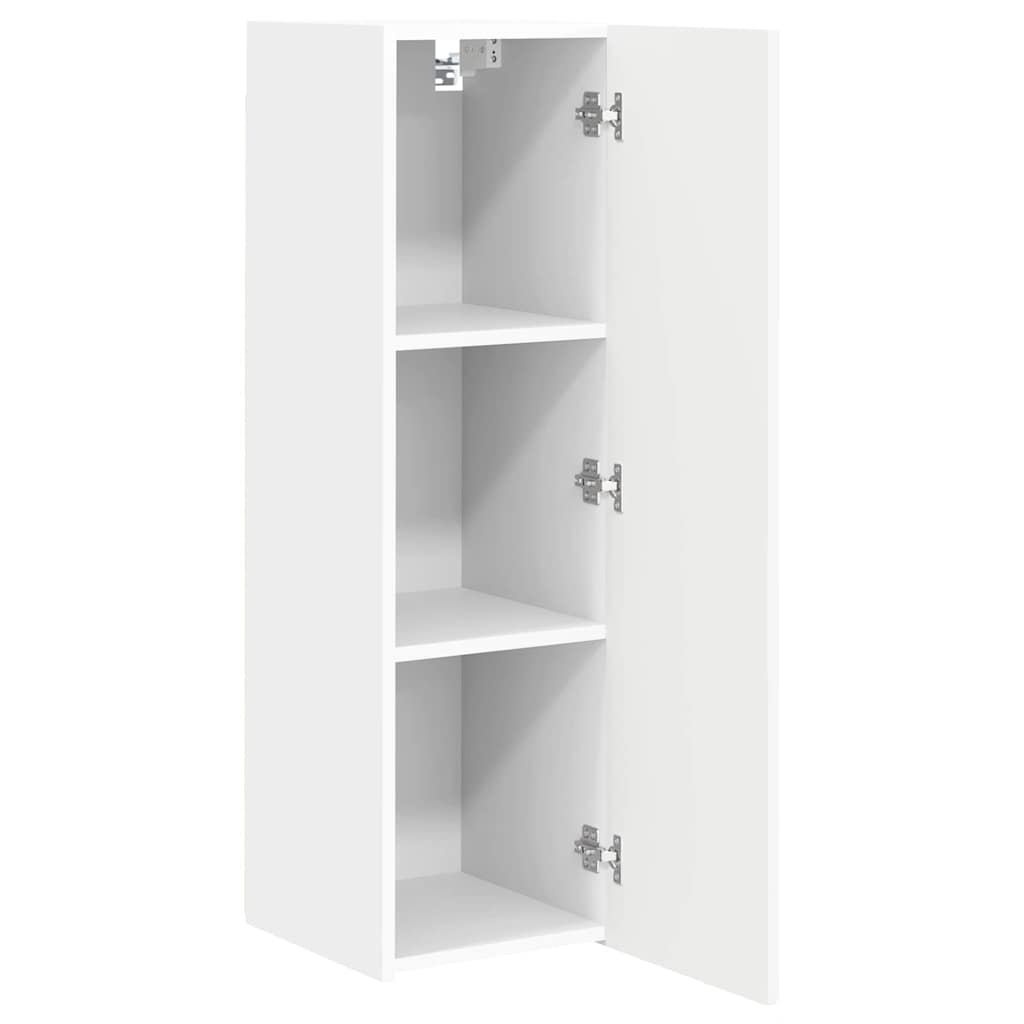 TV Wall Cabinet 2 pcs White Engineered Wood