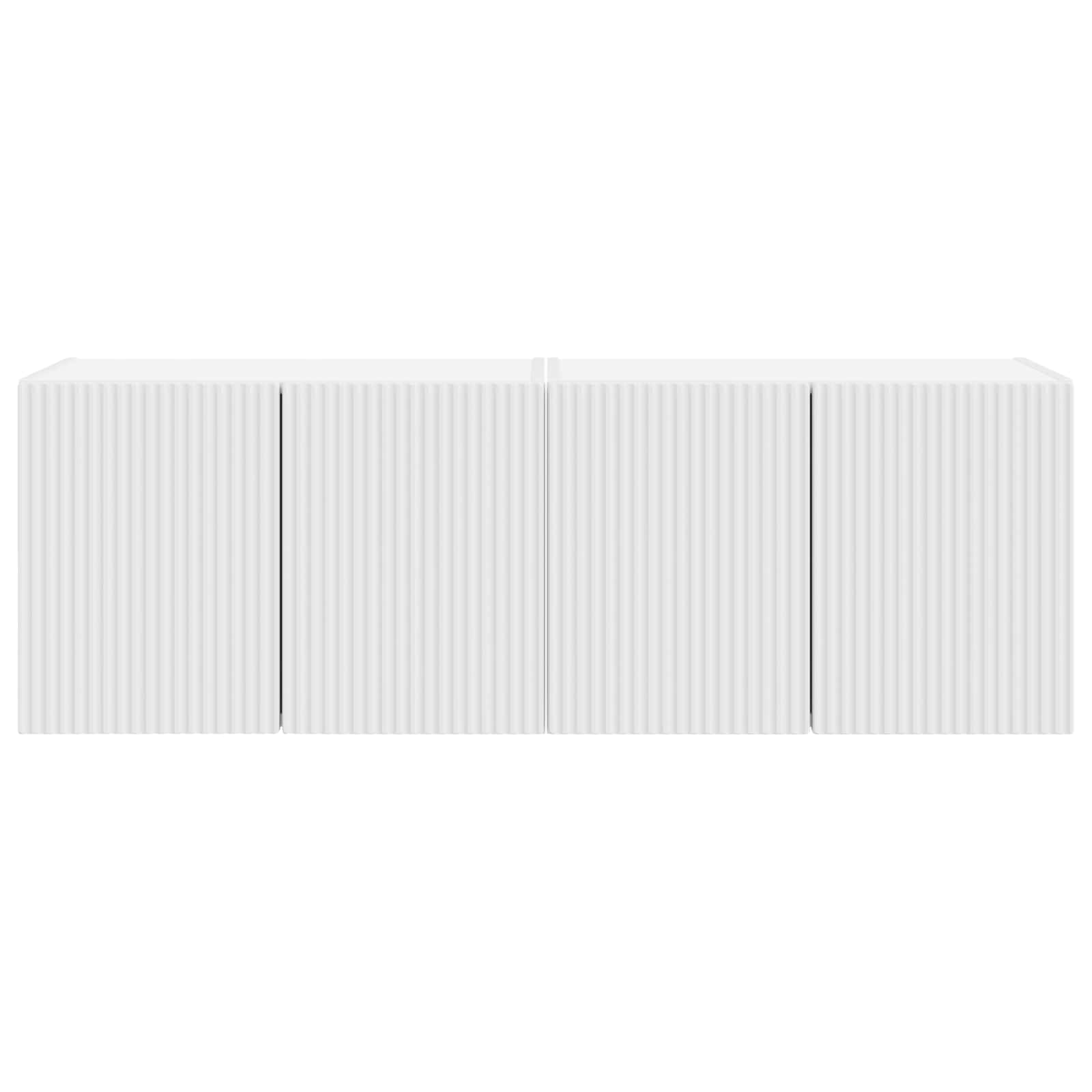 TV Wall Cabinet 2 pcs White Engineered Wood