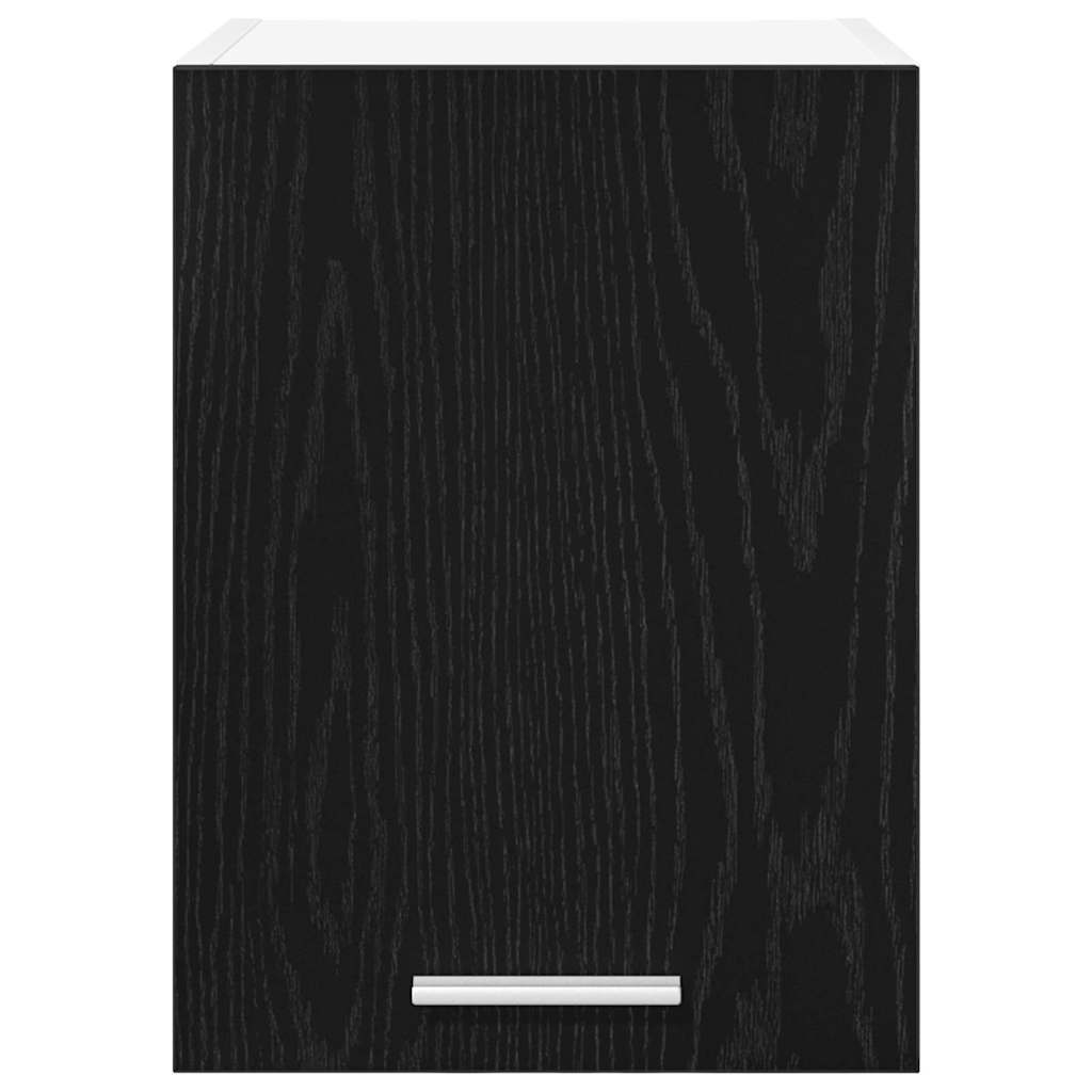 Hanging Cabinet with Door Black Oak and White 30 x 31 x 40 cm