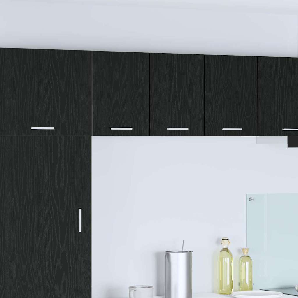 Hanging Cabinet 2 pcs Black Oak and White 30 x 31 x 40 cm
