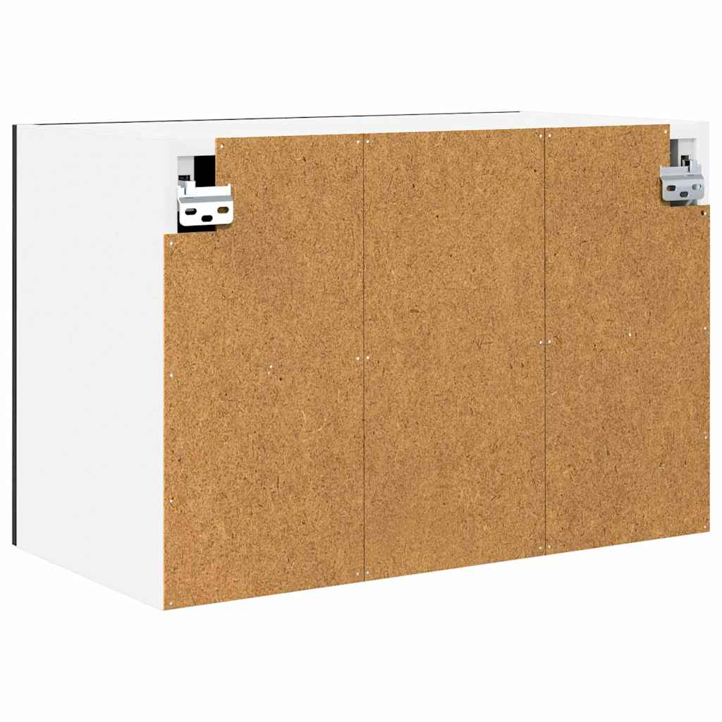 Hanging Cabinet with Door Black Oak and White 60 x 31 x 40 cm