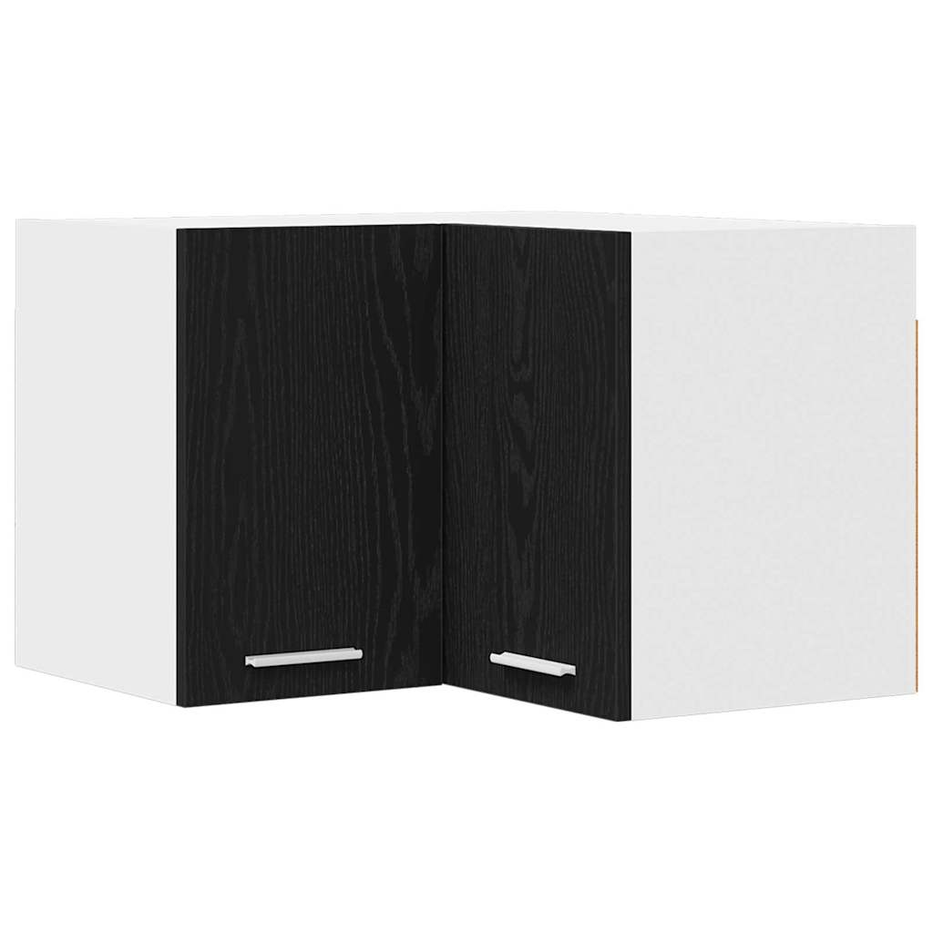 Hanging Cabinet Black Oak and White 57 x 57 x 40 cm