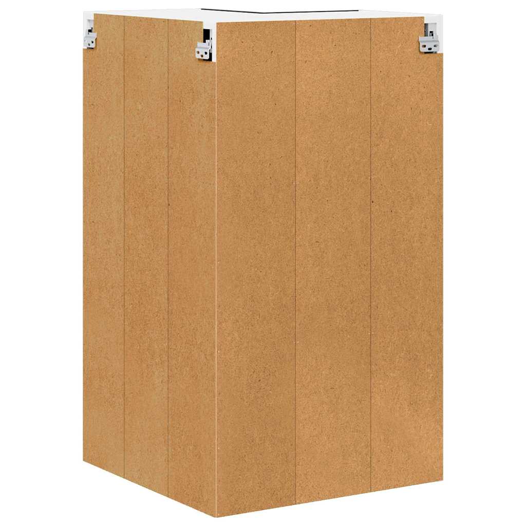 Hanging Cabinet with Door Black Oak and White 57 x 57 x 100 cm