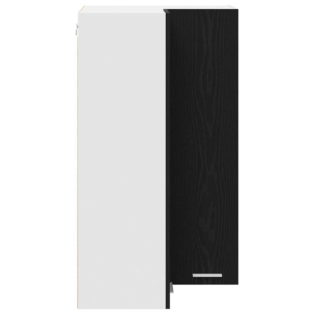 Hanging Cabinet Black Oak and White 57 x 57 x 100 cm