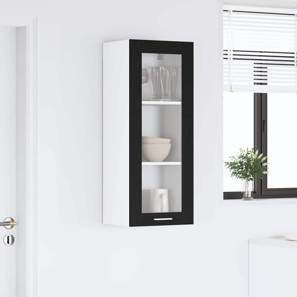 Hanging Cabinet Black Oak 40 x 31 x 100 cm Engineered Wood