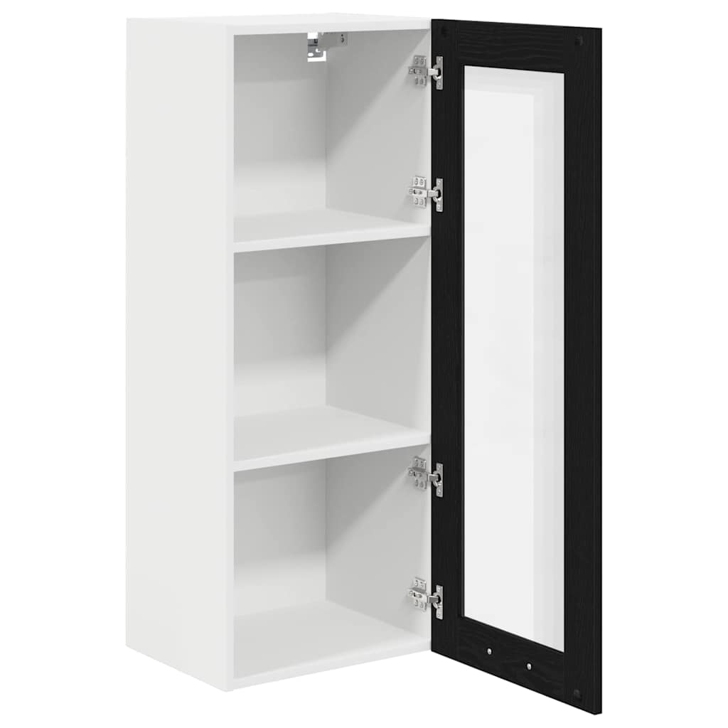 Hanging Cabinet Black Oak 40 x 31 x 100 cm Engineered Wood