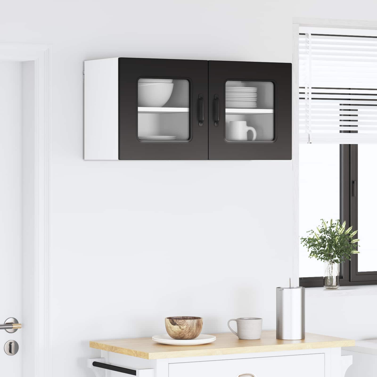 Kitchen Cabinet with Storage Kalmar 2 pcs Black 40 x 31 x 40 cm