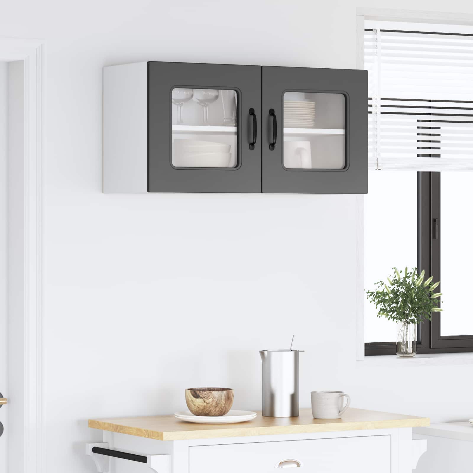 Kitchen Cabinet Kalmar Black 80 x 31 x 40 cm Engineered Wood