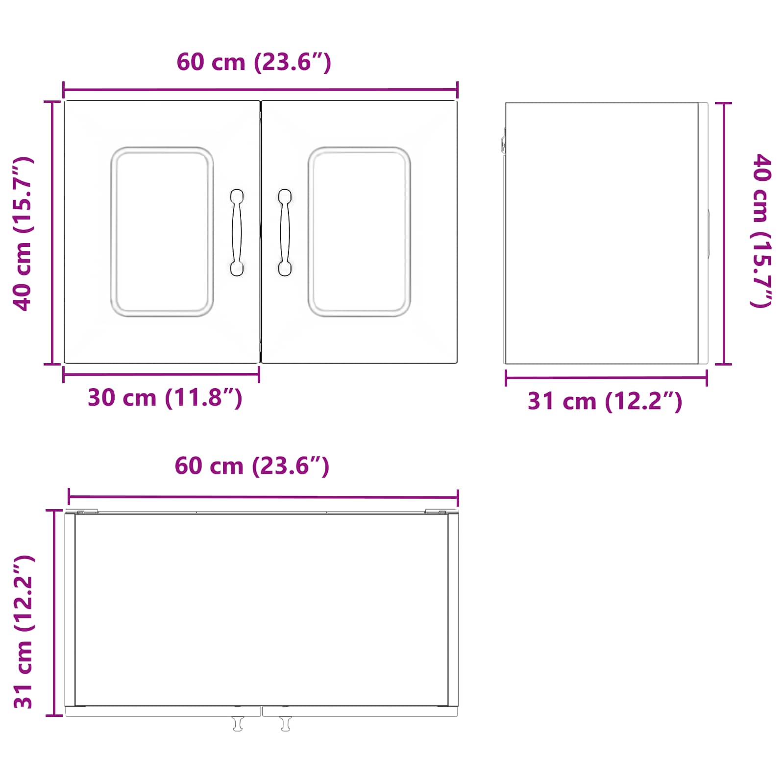 Dishwasher Panel Kalmar White 60 x 31 x 40 cm Engineered Wood