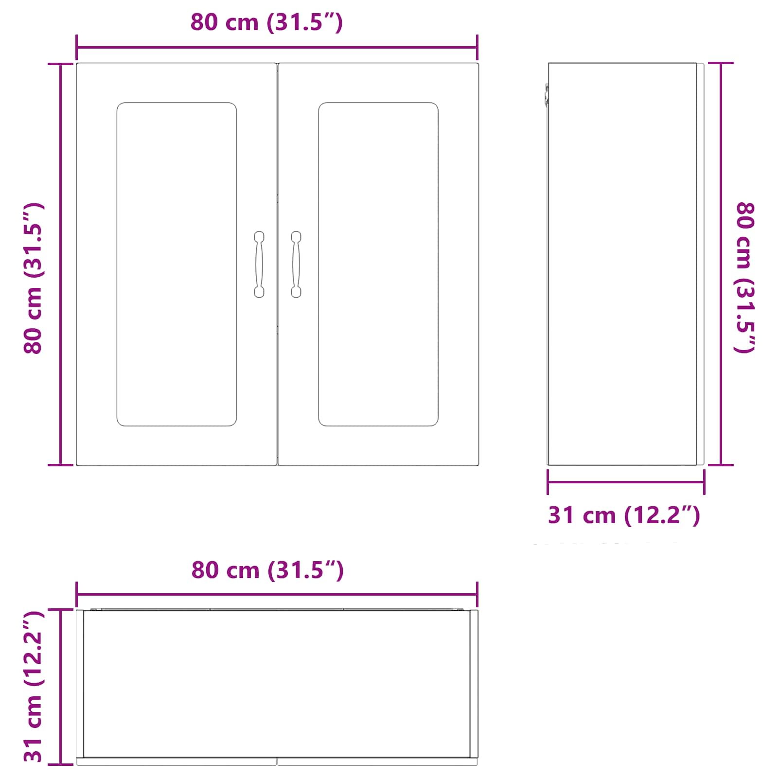 Dishwasher Panel Kalmar White 80 x 31 x 80 cm Engineered Wood