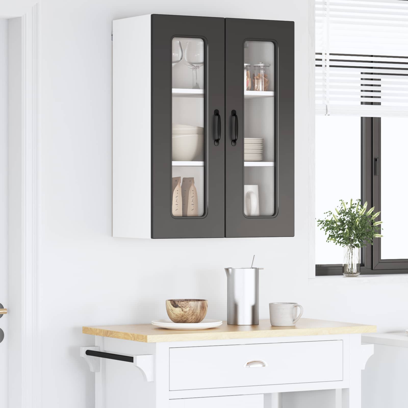 Kitchen Cabinet Kalmar Black 60 x 31 x 80 cm Engineered Wood