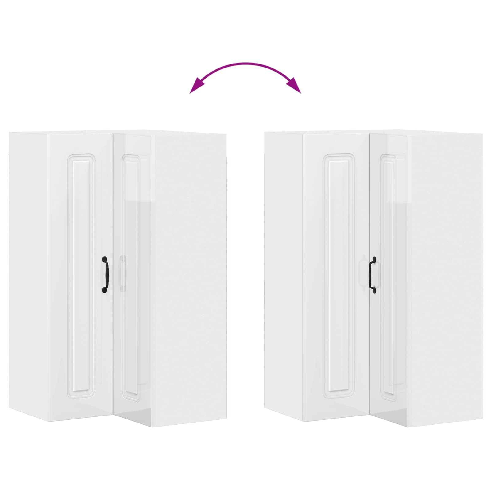 Kitchen Cabinet Kalmar High Gloss White 57 x 57 x 100 cm