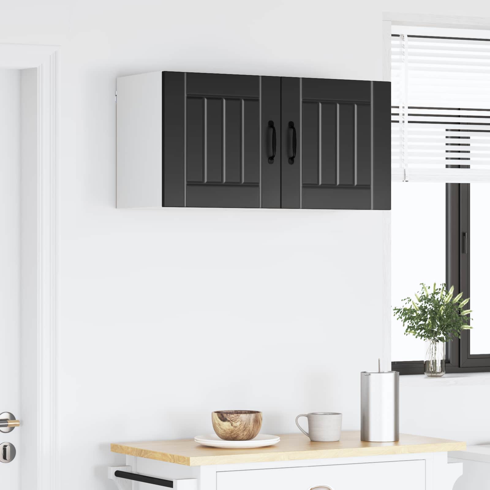 Wall Cabinet LUCCA 2 pcs Black 40 x 31 x 40 cm Engineered Wood