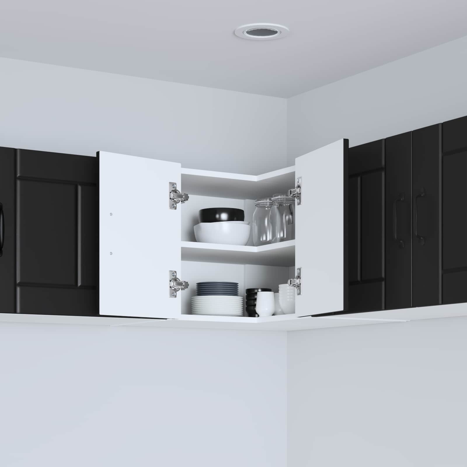 Wall Corner Cabinet LUCCA Black 57 x 57 x 40 cm Engineered Wood