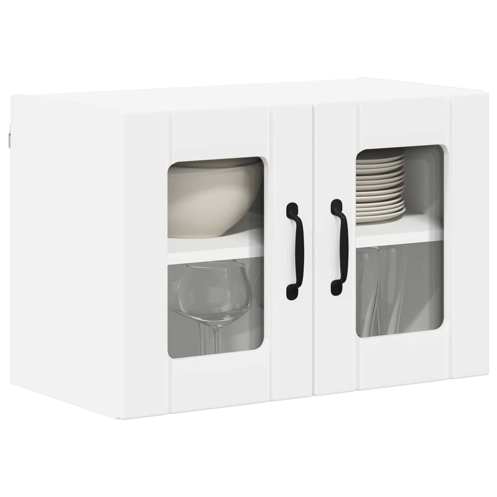 Wall Glass Cabinet LUCCA White 60 x 31 x 40 cm Engineered Wood