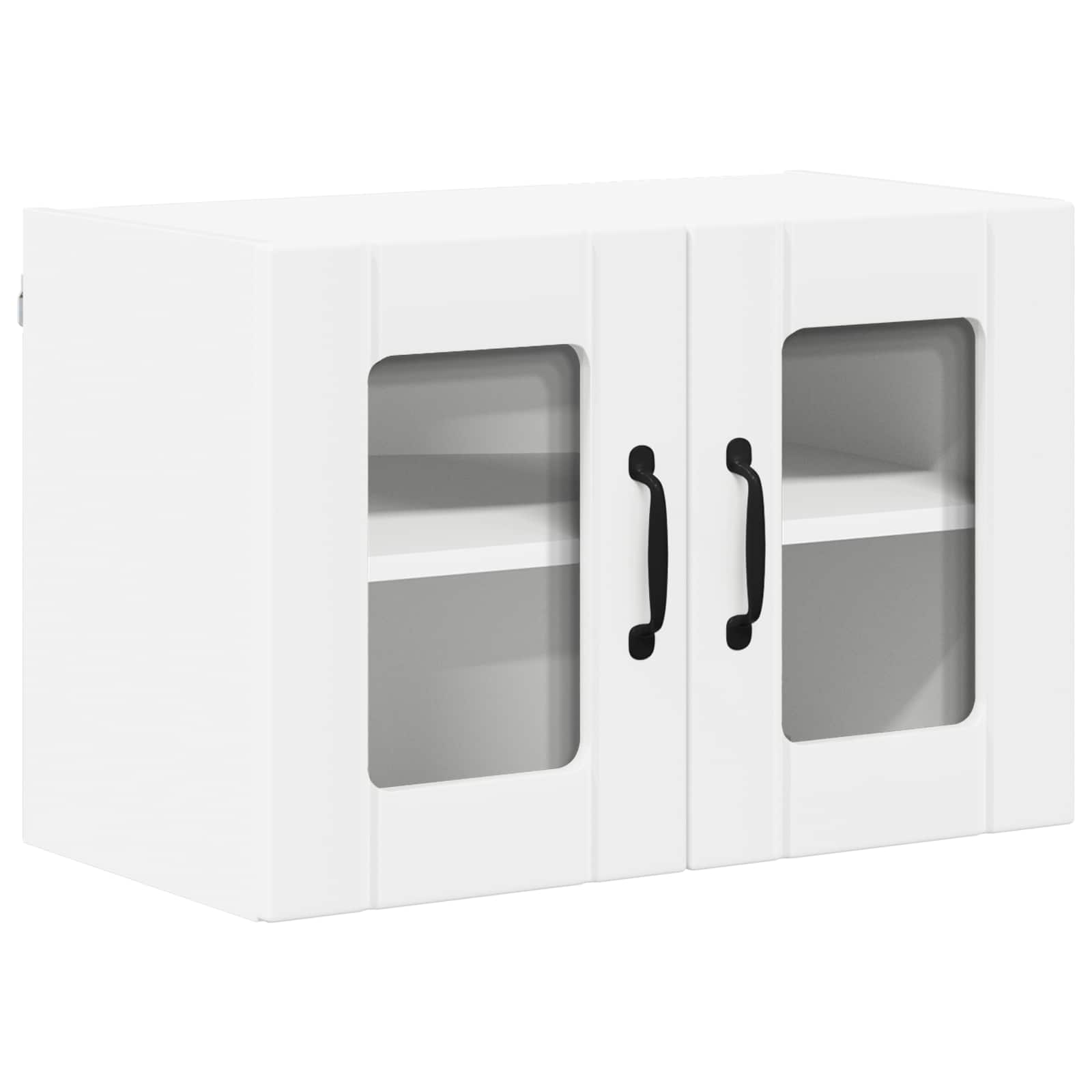 Wall Glass Cabinet LUCCA 2 pcs White Engineered Wood