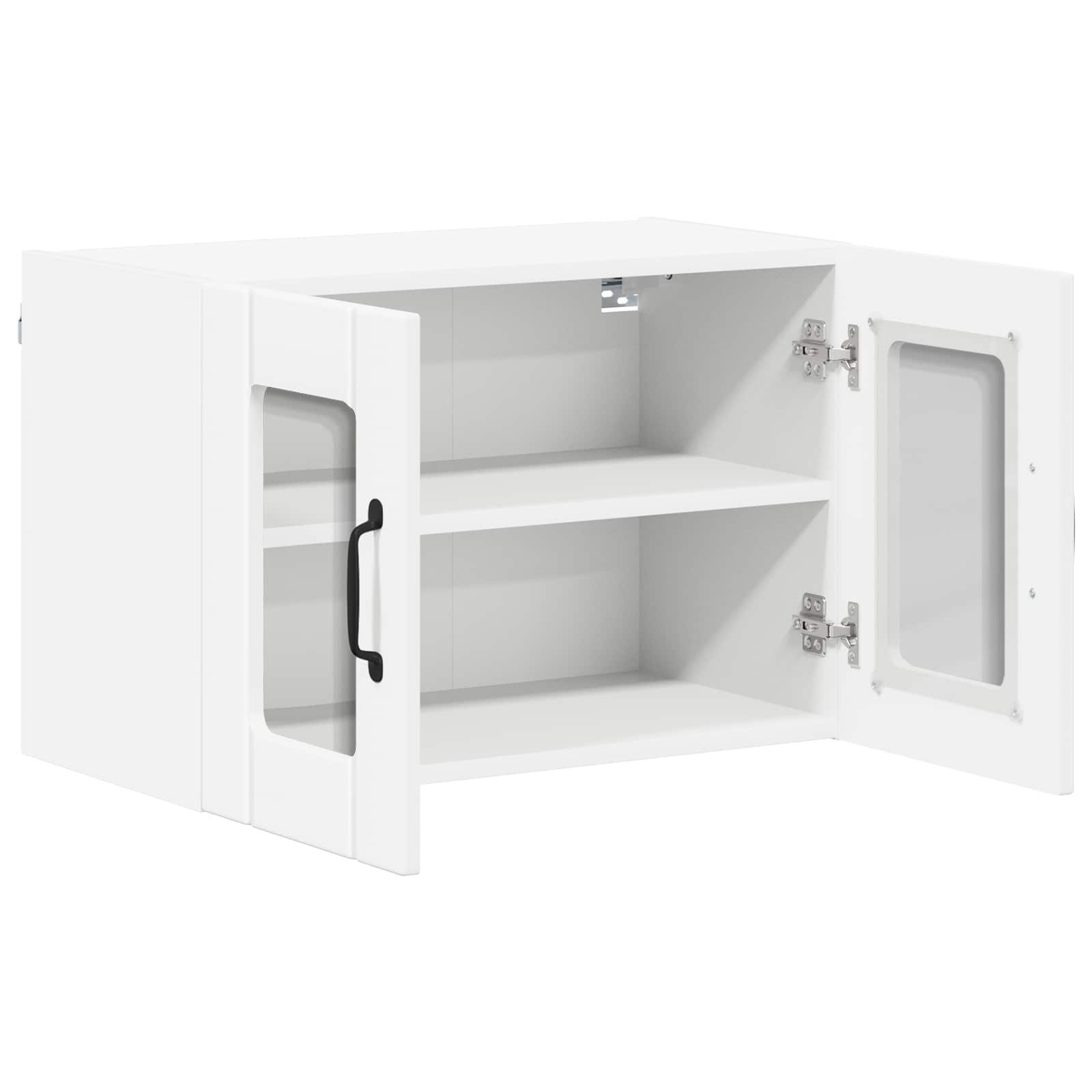 Wall Glass Cabinet LUCCA 2 pcs White Engineered Wood