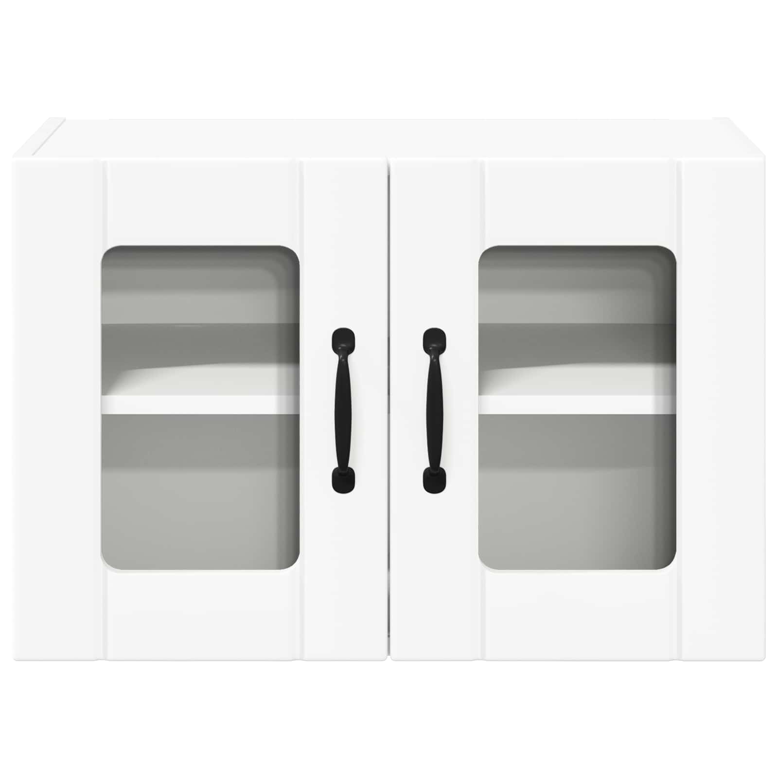 Wall Glass Cabinet LUCCA 2 pcs White Engineered Wood