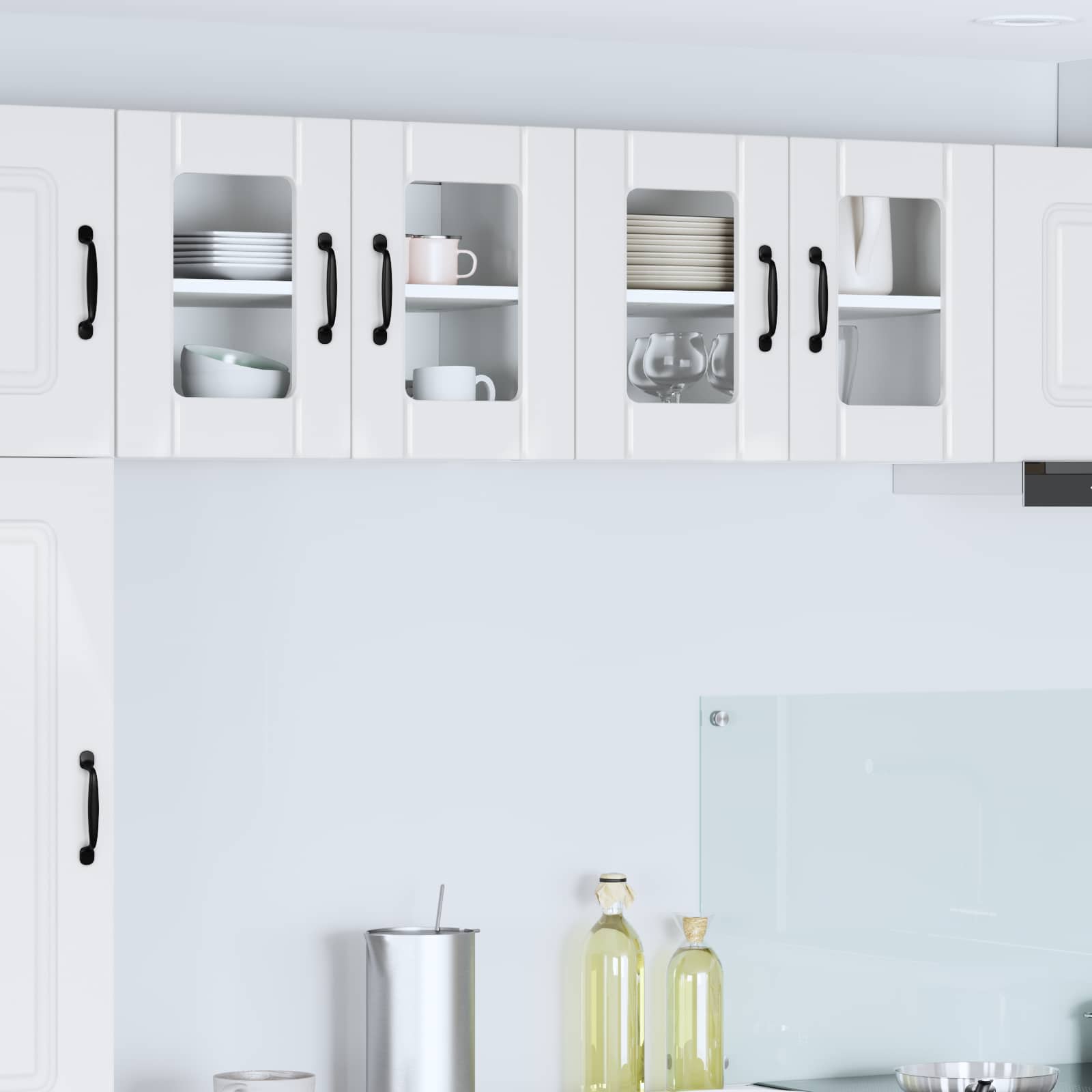 Wall Glass Cabinet LUCCA High Gloss White 60 x 31 x 40 cm