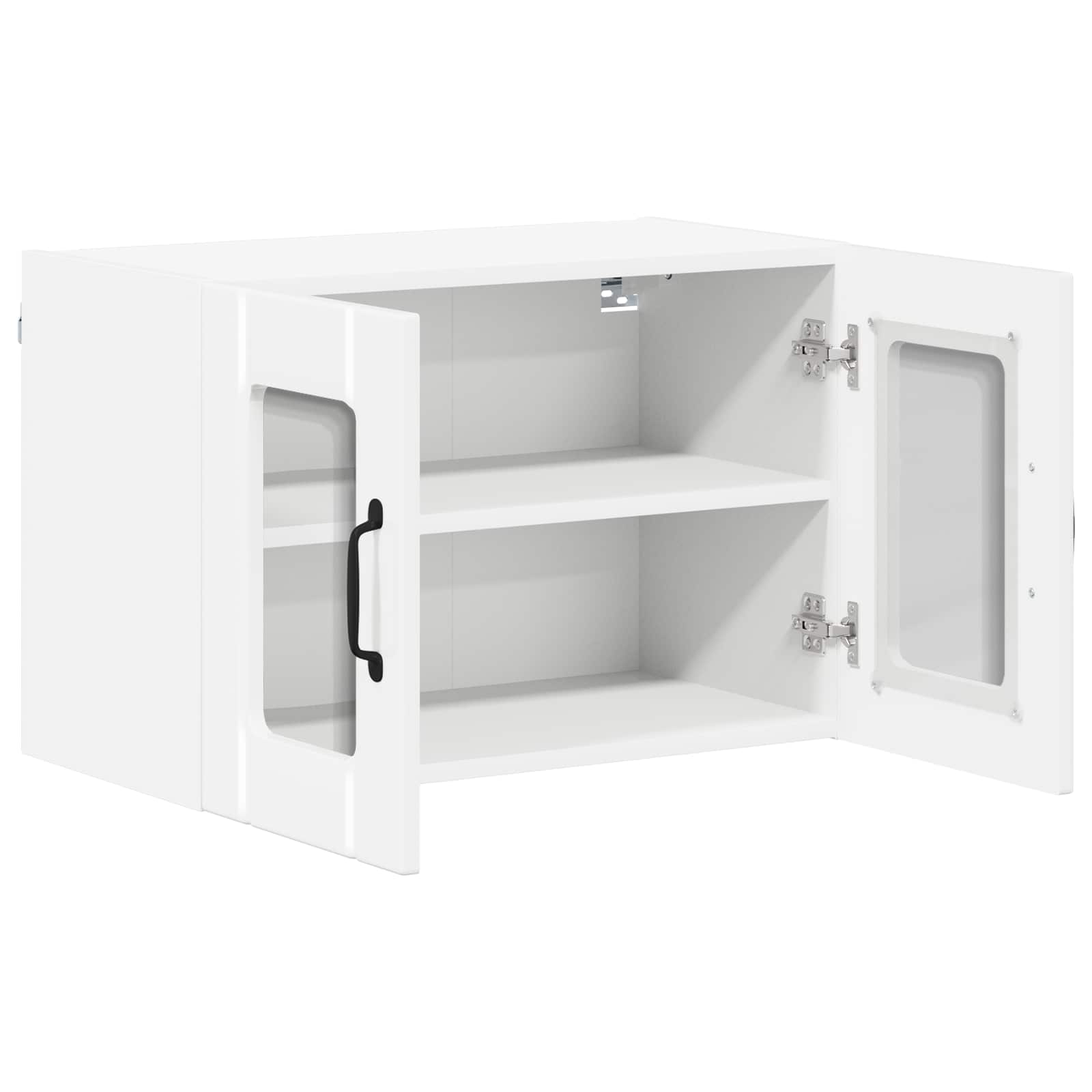Wall Glass Cabinet LUCCA High Gloss White 60 x 31 x 40 cm