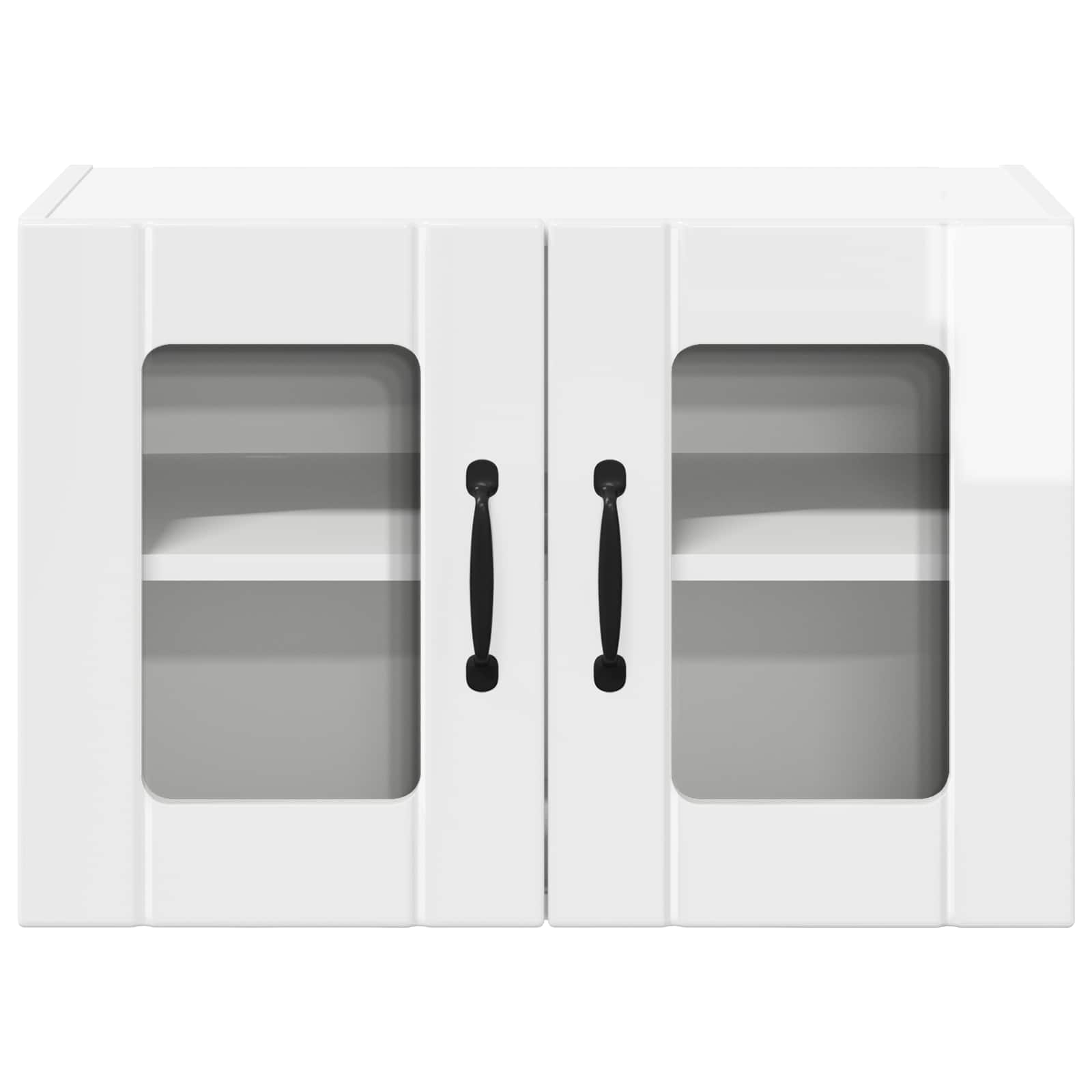 Wall Glass Cabinet LUCCA High Gloss White 60 x 31 x 40 cm