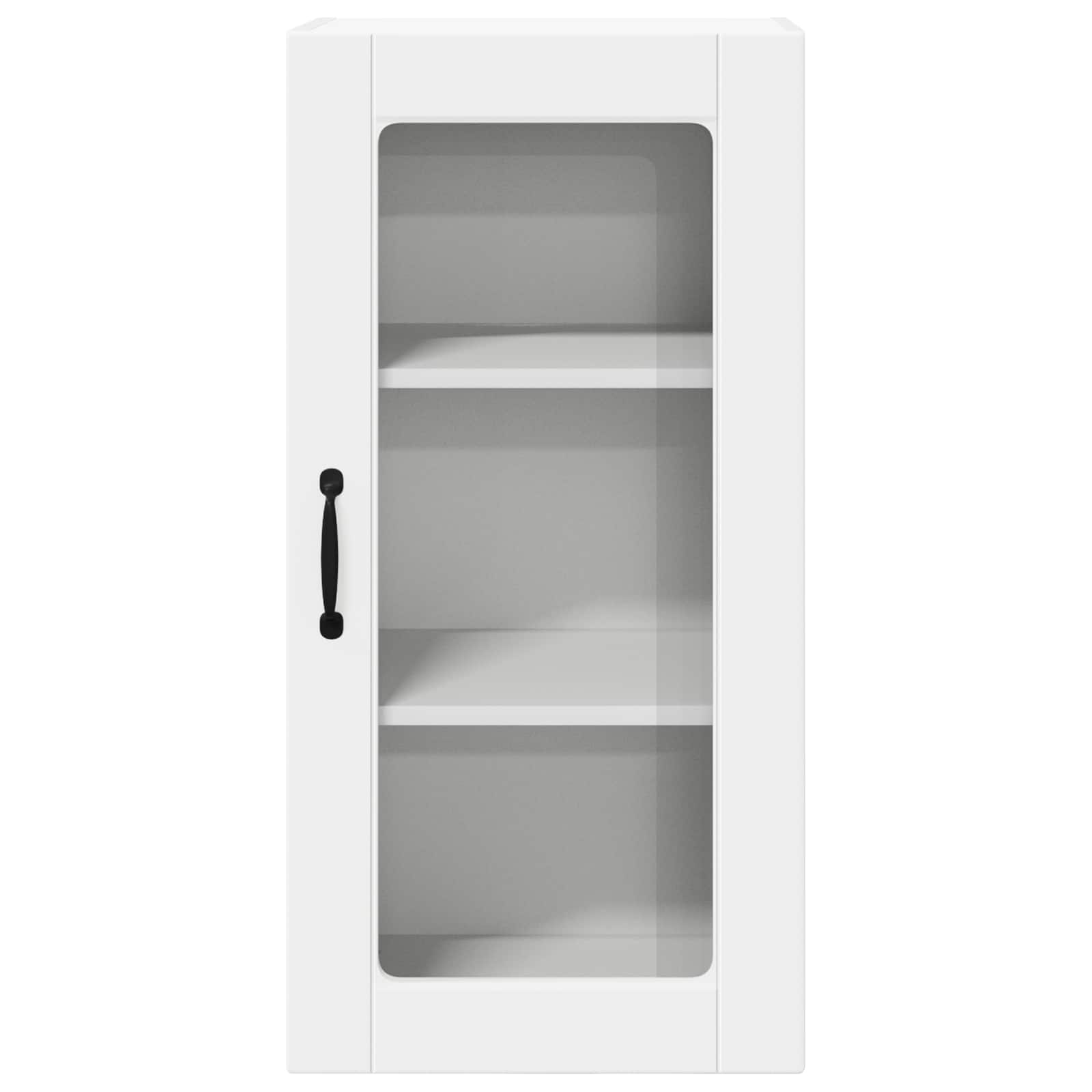 Wall Glass Cabinet LUCCA 2 pcs White Engineered Wood