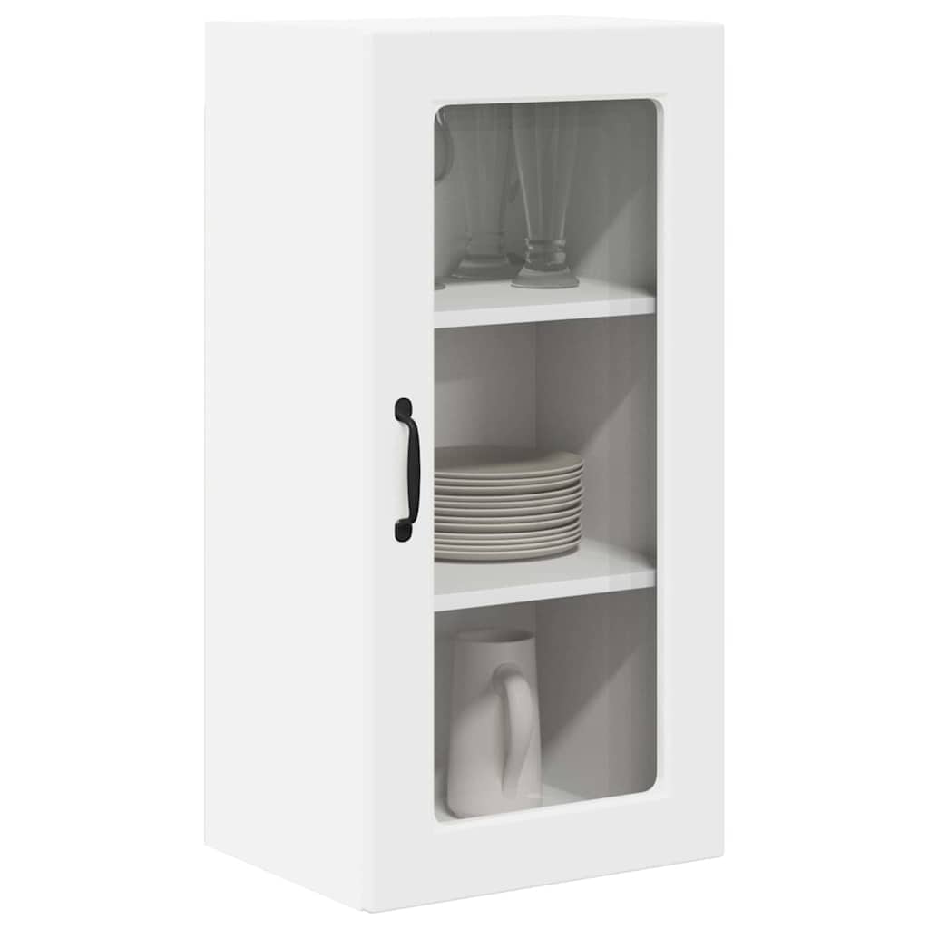 Wall Glass Cabinet LUCCA 2 pcs White 40 x 31 x 80 cm