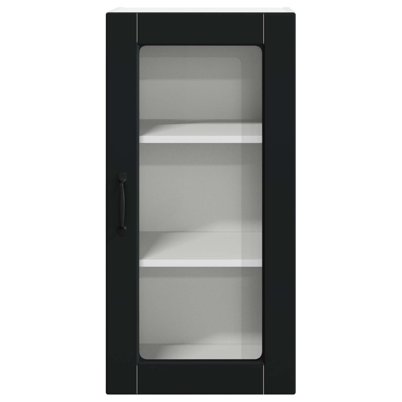 Wall Glass Cabinet LUCCA Black 40 x 31 x 80 cm Engineered Wood