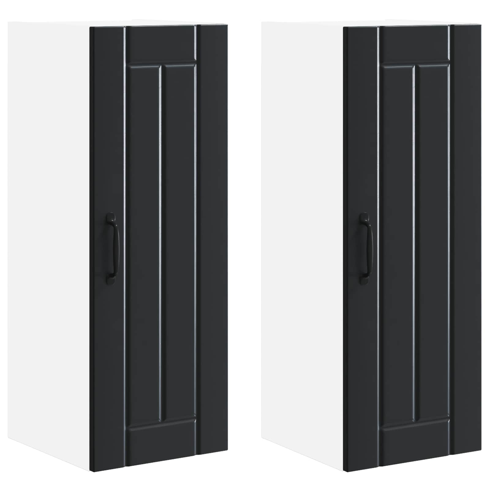 Wall Cabinet LUCCA 2 pcs Black 30 x 31 x 80 cm Engineered Wood